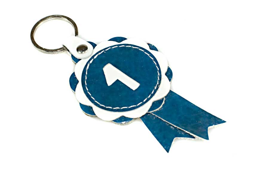 Blue winner show rosette key ring / charm