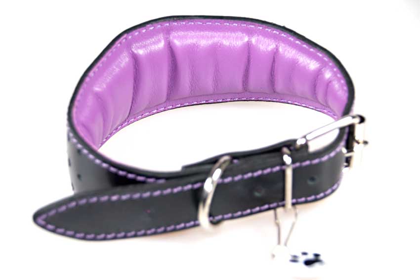 All Dog Moda leather hound collars are fully padded and lined