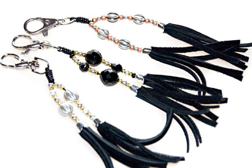 Black decorative collar tassels