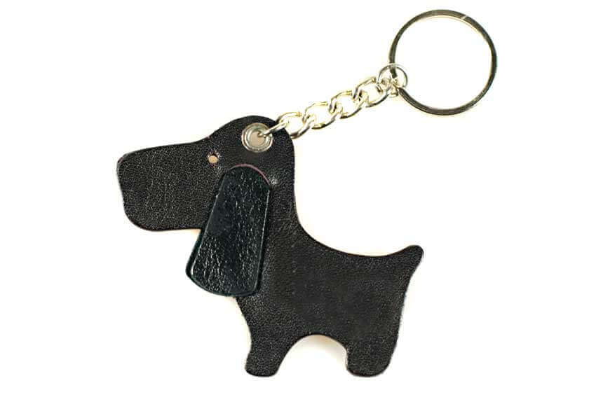 Dark brown cute dog key ring / bag charm