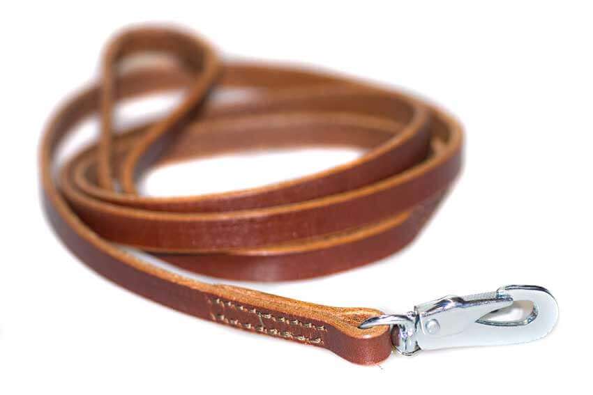 Honey brown leather dog leash 1.5m