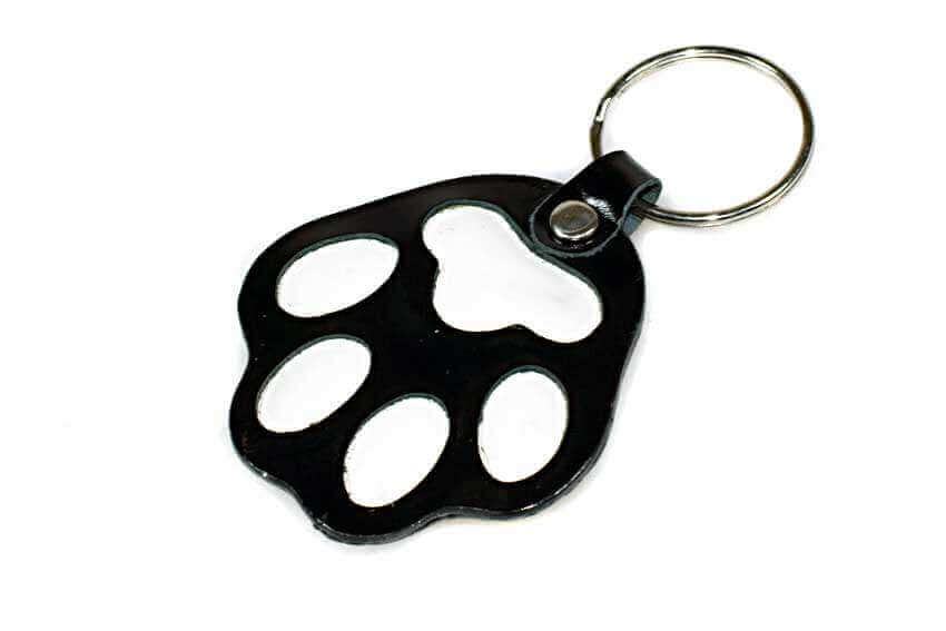 Black dog paw key ring / bag charm