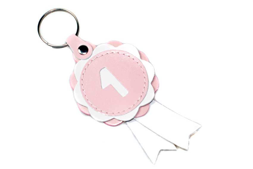 Pink show rosette key ring from Dog Moda