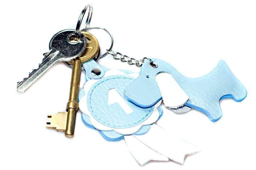 Blue dog leather key ring from Dog Moda