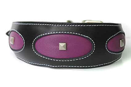 Bespoke Ovals shapes collar with crystals custom made for an elegant Afghan hound