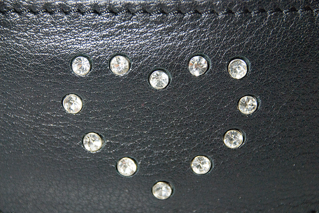 Quality crystal studs in a hearts shape