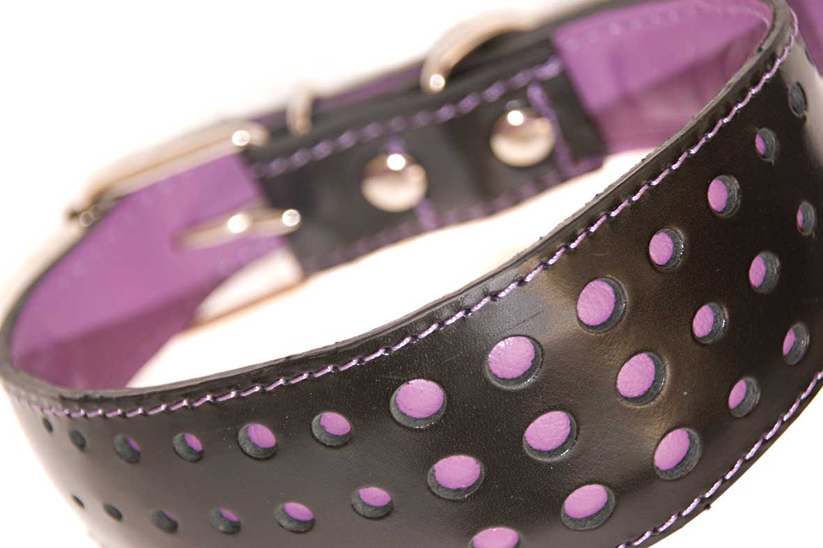 Elegant dots in lilac leather