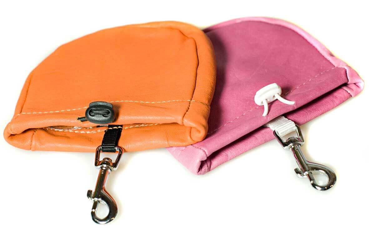 Treat pouches are available in different colours