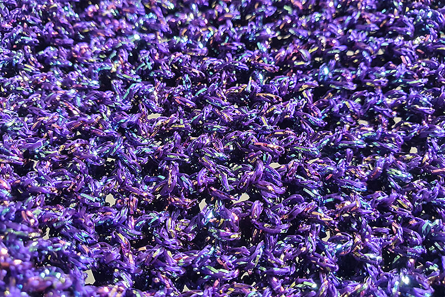 Beautiful purple metallic yarn and fishnet hand crochet pattern