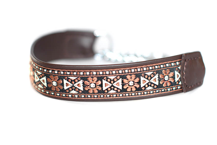 Brown martingale collar - wide