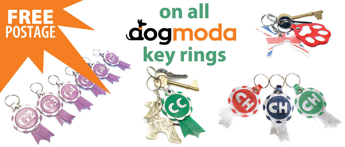 Dog Moda personalised leather keyring range